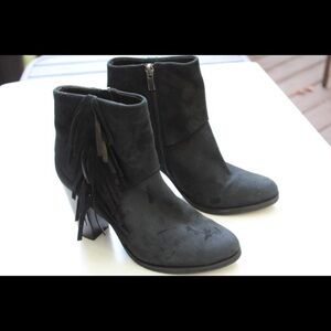 Anthropologie Mint velvet fringe ankle boots